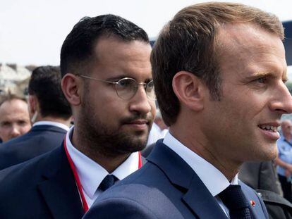 FOTO: Alexandre Benalla y Macron. VÍDEO: La agresión de Benalla el 1 de mayo.