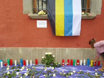 Homenaje a Pepita Codina en la plaza de su municipio. 