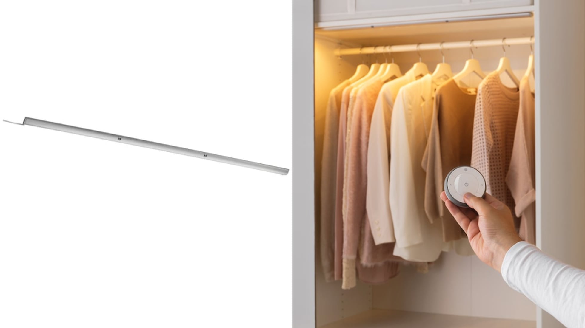 Esta es la solución de Ikea que ilumina el interior del armario sin cables  y por menos de 10 euros