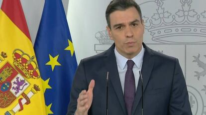 Rueda de prensa telemática del presidente del Gobierno, Pedro Sánchez