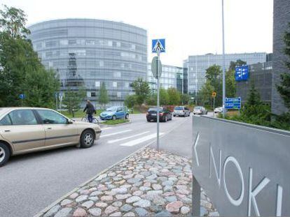 Entrada de la sede de Nokia en Espoo (Finlandia).