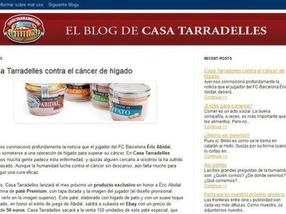 El falso blog de Casa Tarradellas.