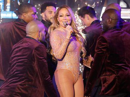 Mariah Carey durante su actuaci&oacute;n en Times Square.