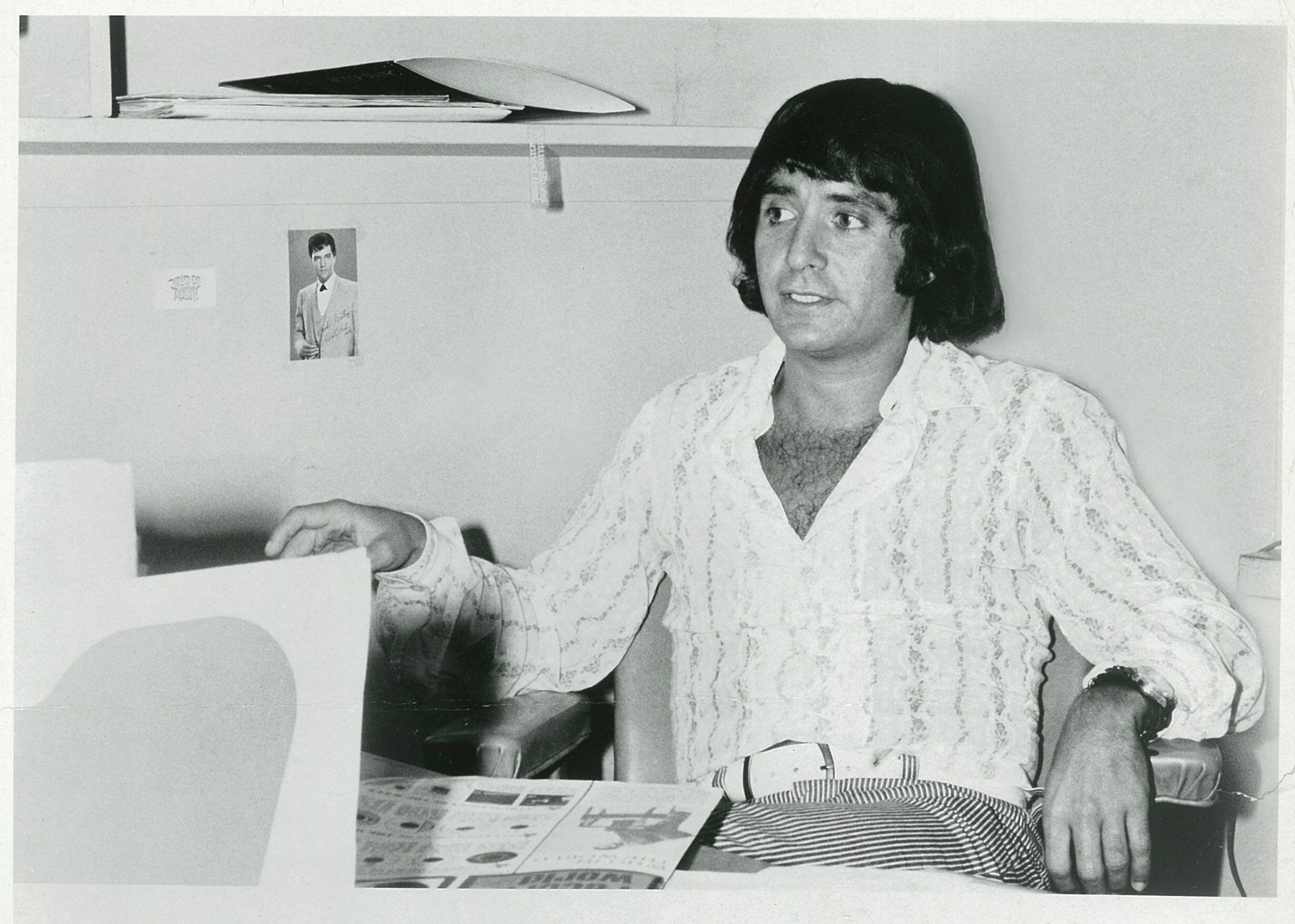 Harvey Averne, propietario del sello Coco Records y descubridor de Miguelito, en 1973.