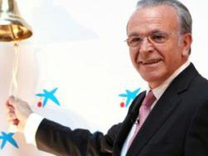 Isidro Fainé, presidente de la entidad, en el estreno bursátil de Caixabank.