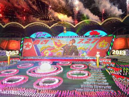 Ceremonia de inauguración del festival de masas norcoreano 'Arirang'.