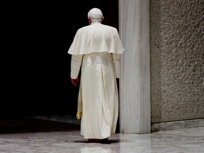 Benedicto XVI durante su última audiencia pública de 2009, en el Vaticano.