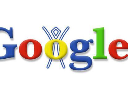 Diseño del primer 'doodle' de Google publicado en 1998.