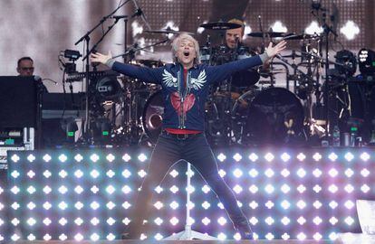 Jon Bon Jovi en el Wembley Stadium de Londres el pasado 21 de junio.