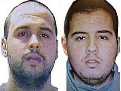 Los hermanos Jalid y, a la derecha, Ibrahim El Bakraoui. El primero hizo estallar un artefacto explosivo en la estación de metro de Maelbeek y el segundo se inmoló en el aeropuerto de la capital belga.