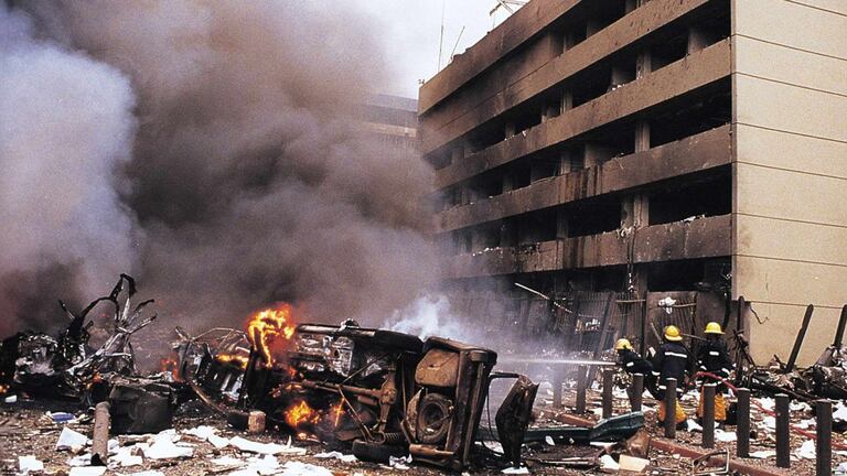 Una imagen de 1998 cuando ocurrió un ataque bomba en la Embajada de EE UU en Nairobi (Kenia).