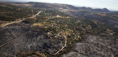 Los bosques de Robledo tras el incendio de agosto de 2012.