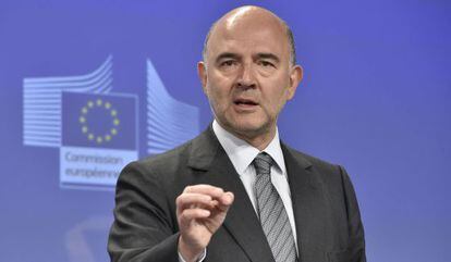 El comisario europeo Pierre Moscovici, este mi&eacute;rcoles en Bruselas. 