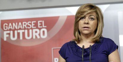 La vicesecretaria general del PSOE, Elena Valenciano, en rueda de prensa el pasado 9 de julio. 