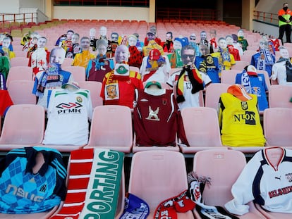 Maniquíes en un estadio de Bielorrusia.