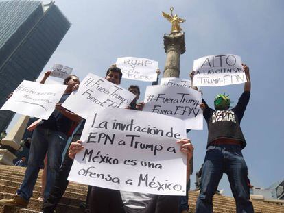 Manifestación contra la visita de Donald Trump a la Ciudad de México.