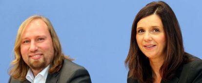 Los nuevos líder de Los Verdes, Anton Hofreiter y Katrin Goering-Eckardt.