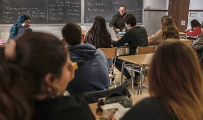 Alumnos de un instituto de Valencia.