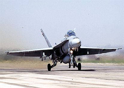 Un cazabombardero F-18 del Ejército del Aire español.