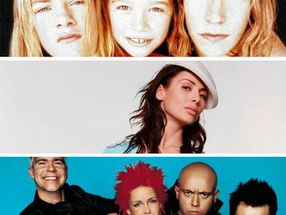 De arriba a abajo, Hanson, Natalie Imbruglia y Aqua.