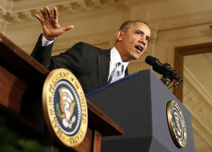 Obama en una reciente intervenci&oacute;n a favor de la subida del salario m&iacute;nimo. 