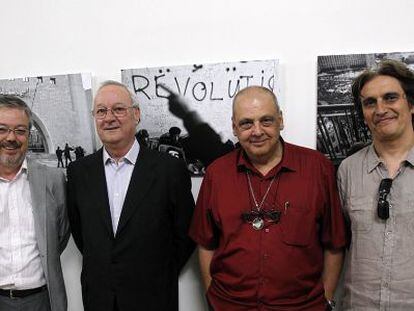 Josep Torrent, Ricard P&eacute;rez Casado, Josep Sorribes y Antonio Moreira (editor del libro).