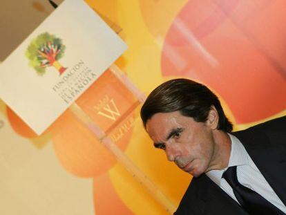 Aznar, durante la celebraci&oacute;n del V aniversario de la Fundaci&oacute;n Denaes.