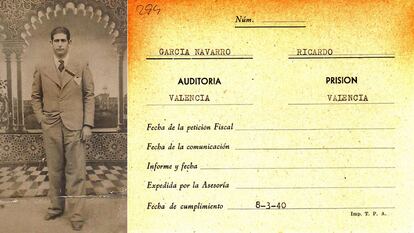 Ricardo García Navarro, fusilado el 8 de marzo de 1940 en Paterna (Valencia), es uno de los represaliados del Fichero de Penados, donde se refleja la fecha de su ejecución.