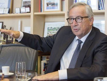 Jean-Claude Juncker, presidente de la Comisión Europea, durante la entrevista con EL PAÍS.