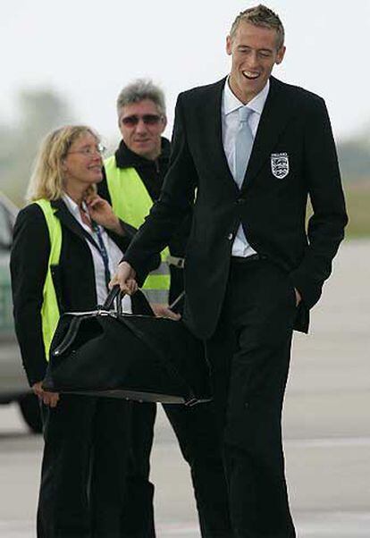 Crouch, ayer a su llegada al aeropuerto alemán de Baden-Baden.