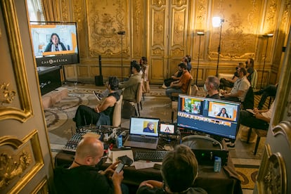 Un momento del curso de 'showrunners' impartido dentro del festival Iberseries Platino Industria los pasados martes y miércoles en Casa de América de Madrid.