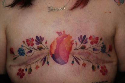 Tatuaje de Sandra Monroy. 
