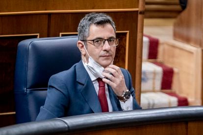 The Minister of the Presidency, Félix Bolaños, in the Congress of Deputies on December 2.