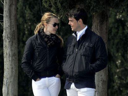 Marta Ortega y Sergio Álvarez, durante un concurso de hípica en Vejer de la Frontera en 2010.