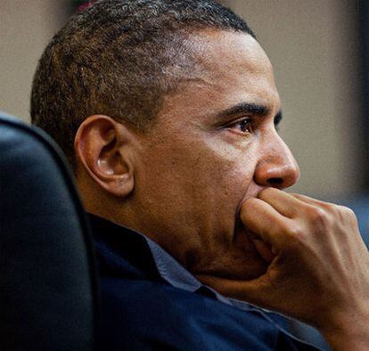 Barack Obama, el domingo en una reunión en la Casa Blanca durante el operativo contra Bin Laden.
