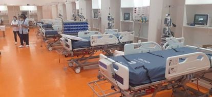 Nuevas camas UCI habilitadas en el Hospital Universitario Central de Asturias (HUCA) para pacientes con coronavirus.