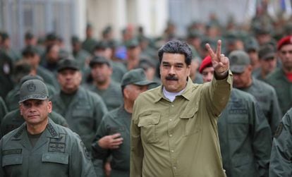 Nicolas Maduro, en una base militar en Caracas.