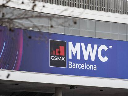 Exterior del pabellón del evento Mobile World Congress, en la Fira de Barcelona.
 