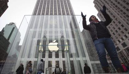 Apple es la empresa más valiosa. Tienda en Nueva York.