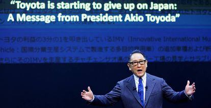 El presidente de Toyota, Akio Toyoda, en el Salón del Automóvil de Tokio 2023.
