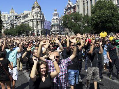 Manifestaci&oacute;n de funcionarios en las calles de Madrid celebrada en julio.