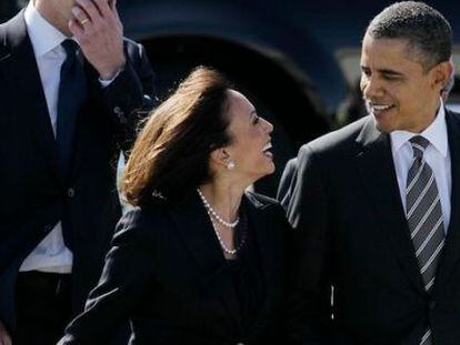 Kamala Harris y Barack Obama.