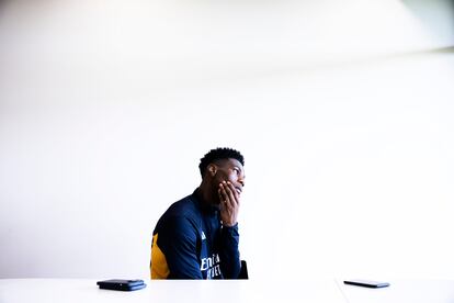 Tchouameni, durante la entrevista.
