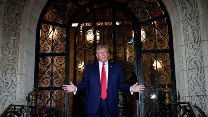 Donald Trump en su mansión de Mar-a-Lago, el pasado 16 de febrero.