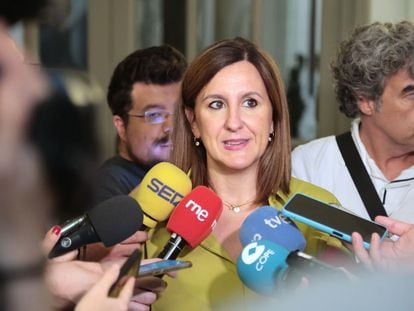 La alcaldesa de Valencia, María José Catalá, este miércoles en el Ayuntamiento de Valencia.