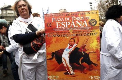 Manifestaci&oacute;n contra los recortes en la sanidad madrile&ntilde;a.