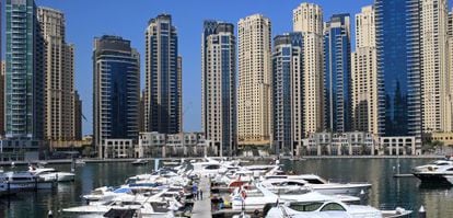 Área residencial y marina en Dubai.
