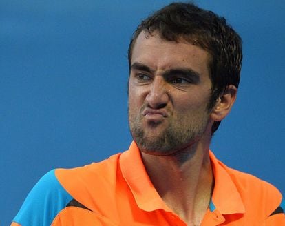 El croata Marin Cilic durante el partido que le enfrentó al español Marcel Granollers.