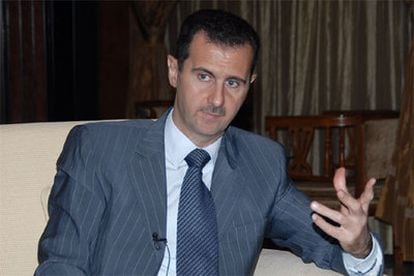 El presidente sirio, Bachar el Asad, en un momento de la entrevista en Damasco