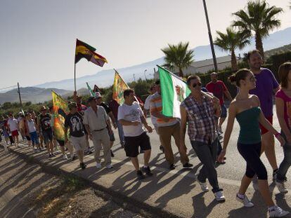 Los jornaleros del SAT marchan este jueves desde Jódar (Jaén) hasta Jimera.